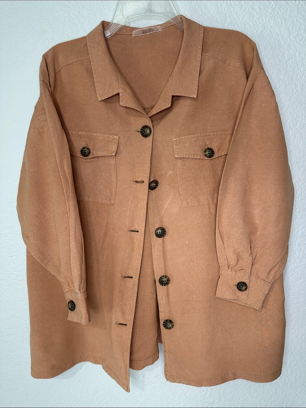 Nice Claup Women's Linen Overshirt Jacket L/XL